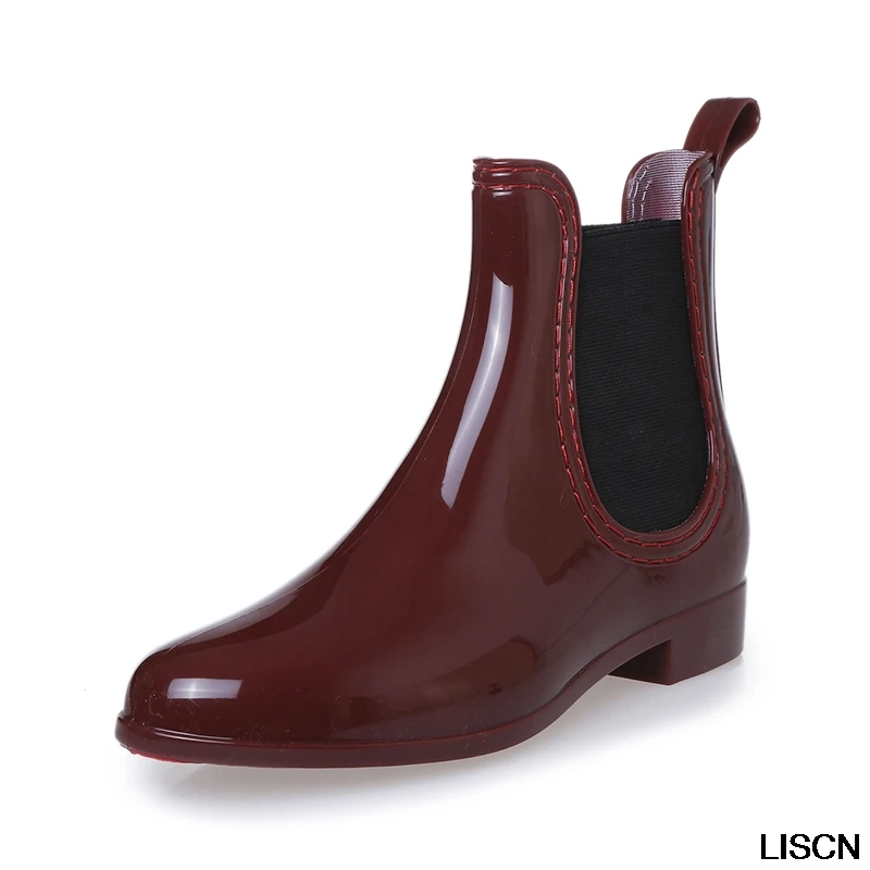

Rain Boots 2019 Summer Women Ankle Boot Fashion Plus Size High Quality Flat Booties Rainboots Waterproof Woman Shoes botas mujer