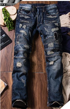 

Hole-in Jeans Men's slim fit Men's Trousers Fashion Pants Summer Thin Beggars jean