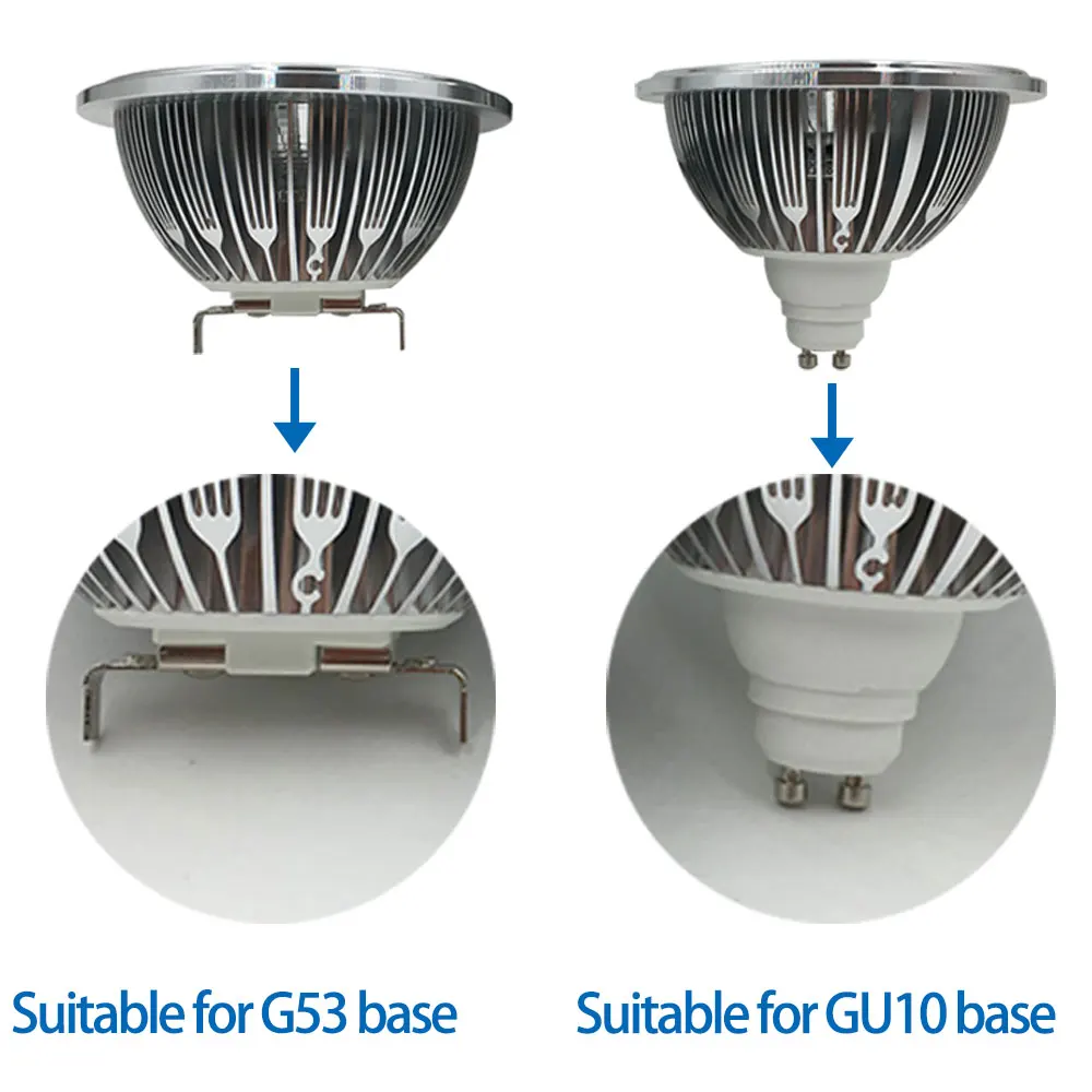 G53 AR111 светодиодный лампада AR111 G53 светодиодный 12V Светодиодный прожектор 7 Вт G53 светодиодный светильник AR111 пятно лампы DC12V 9W 15W AR 111 светодиодный потолочный светильник