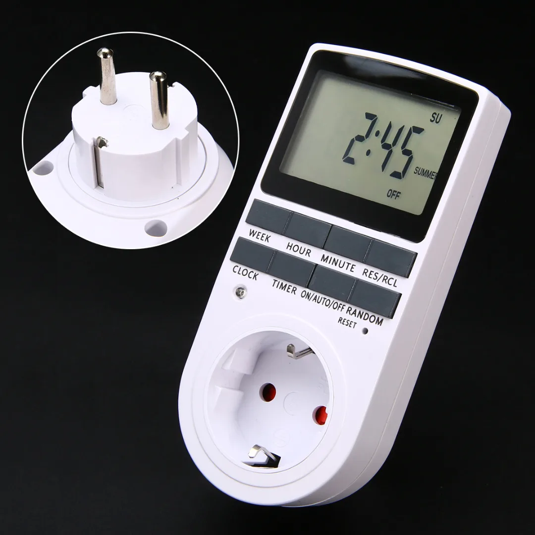 Electronic Digital Timer Switch Socket EU Plug in Programmable 7 Day 12