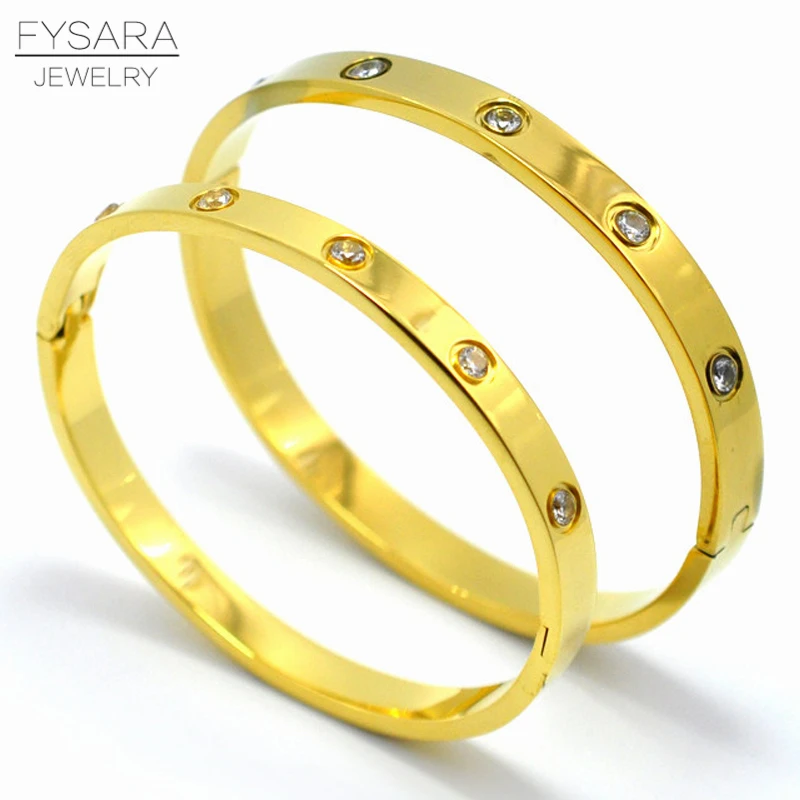 FYSARA, модное ювелирное изделие, браслет для влюбленных пар, нержавеющая сталь, золотой цвет, крест, винт, браслеты для мужчин и женщин, ювелирное изделие
