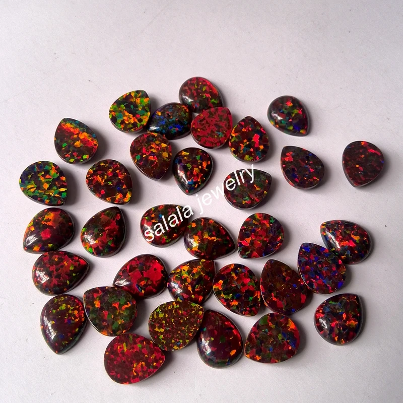 100pcs /lot Free Shipping 8x10mm Synthetic Opal Multi Cherry Pear Cabochon Stone Price | Украшения и аксессуары