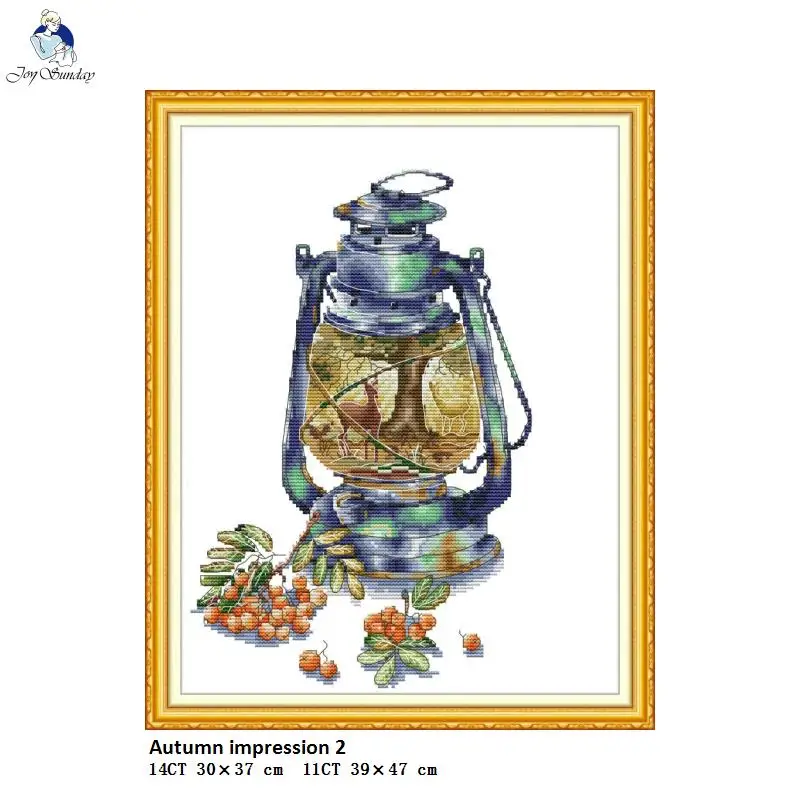 

Needlework,DIY Hand Made DMC Cross stitch,Sets For Embroidery kits, Autumn Impression Patterns Counted Printed Cross-Stitching