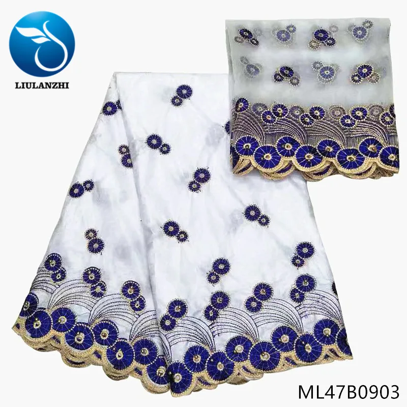 

LIULANZHI cotton fabric bazin riche fabric christmas fabric for sewing soft laces 5+2yards/lot for white wedding clothes ML47B09