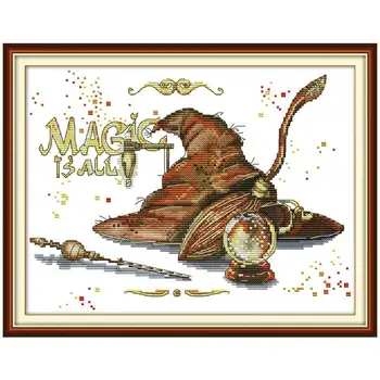 

Magic props cartoon counted 11CT 14CT Cross Stitch Set DIY DMC Chinese Cross-stitch Kit Embroidery Needlework Home Decor