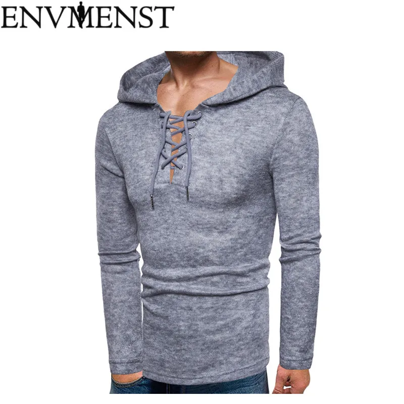 Envmenst New Sweater Men O-Neck Solid Slim Fit Knitting Mens Sweaters Cardigan Male 2018 Autumn Fashion Casual Hooded Sweater
