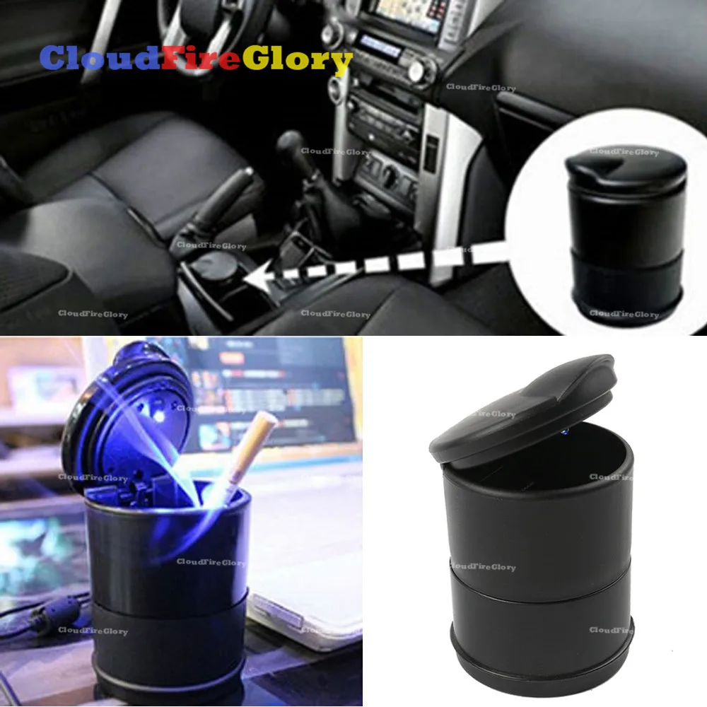 

CloudFireGlory For Offiice Home LED Lamp Auto Car Truck Cigarette Smoke Ashtray Ash Cylinder Cup Holder Universal