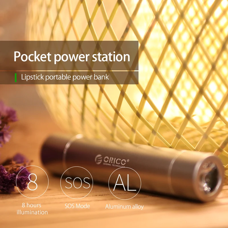  ORICO 2600mAh Externe Batterie Pack Tragbare Aluminium Power Bank für iPhone iPad Xiaomi Samsung LG