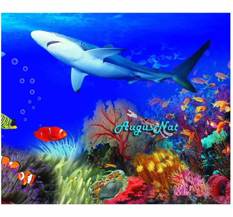 shark diamond painting cross stitch sea 