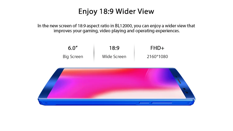DOOGEE BL12000 4GB RAM 32GB ROM MTK6750T 1.5GHz Octa Core 6.0 Inch Screen 12000mAh Battery Quad Camera Android 7.0 4G LTE Smartphone