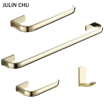 

Gold Bathroom Hardware Set Wall Mount Coat Hooks Vintage Towel Bar Bathroom WC Roll Holder Kitchen Paper Holders Towel Ring Rail