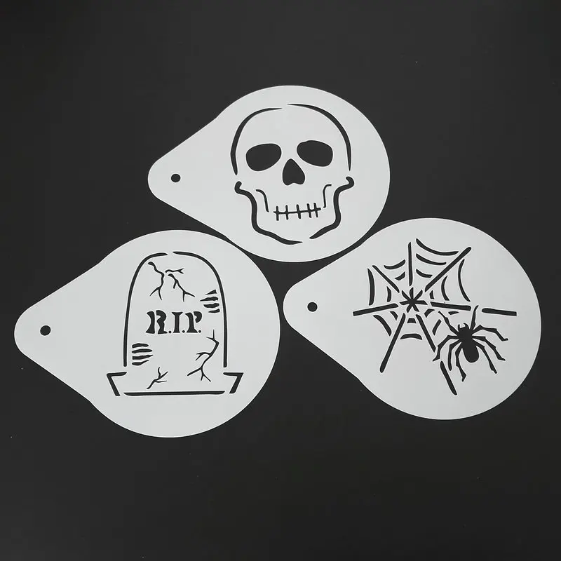 

5 Inch Spider Skull Halloween Cake Stencils Plastic Sugarcraft Mold Cake Decorating Tools Baking Accessories