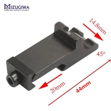 MIZUGIWA Тактический 45 градусов угол смещения боковой рельс адаптер 20 мм Пикатинни Вивер лазерный прицел крепление Охота Каза