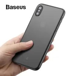 Baseus роскошные ультра тонкий чехол для iPhone X Тонкий матовый чехол прозрачный Smooth задняя крышка для iPhone X чехол для телефона Fundas