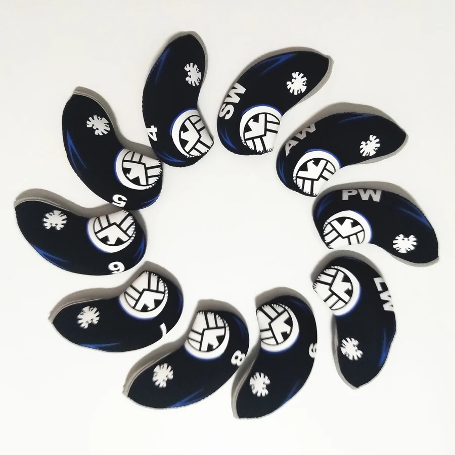 النيوبرين جولف الحديد نادي غطاء الرأس مجموعة العالمي جولف الحديد قضيب الغطاء الواقي 4-9 AW LW PW SW 3 الألوان