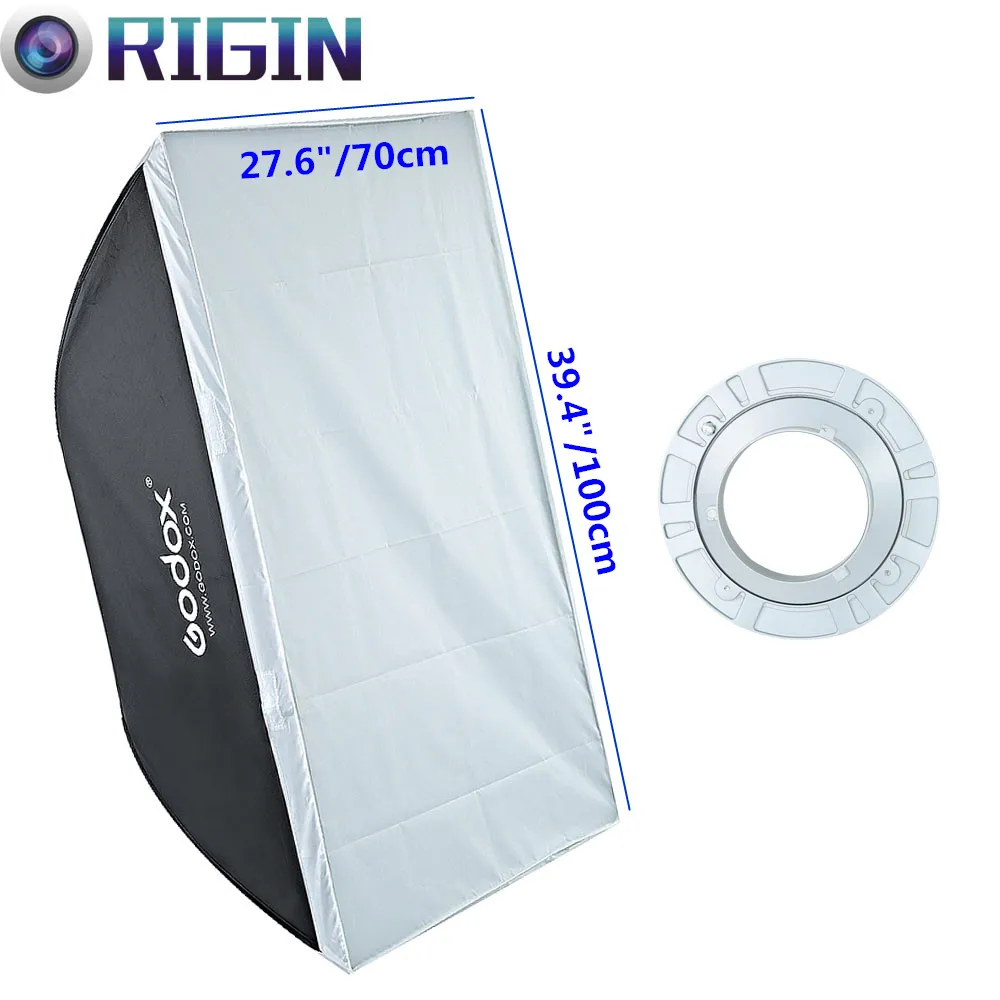 

Godox 27.6"x 39.4"/70*100cm Speedlite Studio Strobe Flash Photo Rectangular Softbox Diffuser BW70*100 For Bowens Mount
