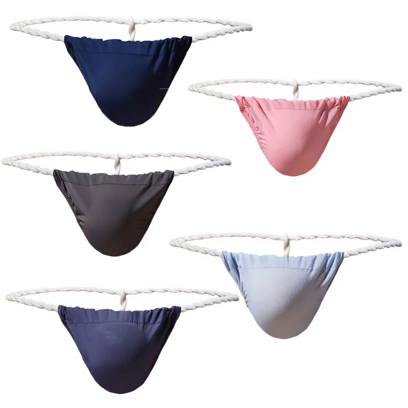 

5PCS Sexy Men Briefs Thong Japan Sumo Underwear Rope Underwear Bulge Pouch Shorts Underpants Low Waist G-String Jockstrap Thongs