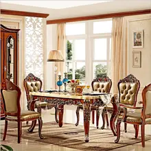 Антикварный стиль Итальянский обеденный стол, твердой древесины итальянский стиль роскошный обеденный стол набор