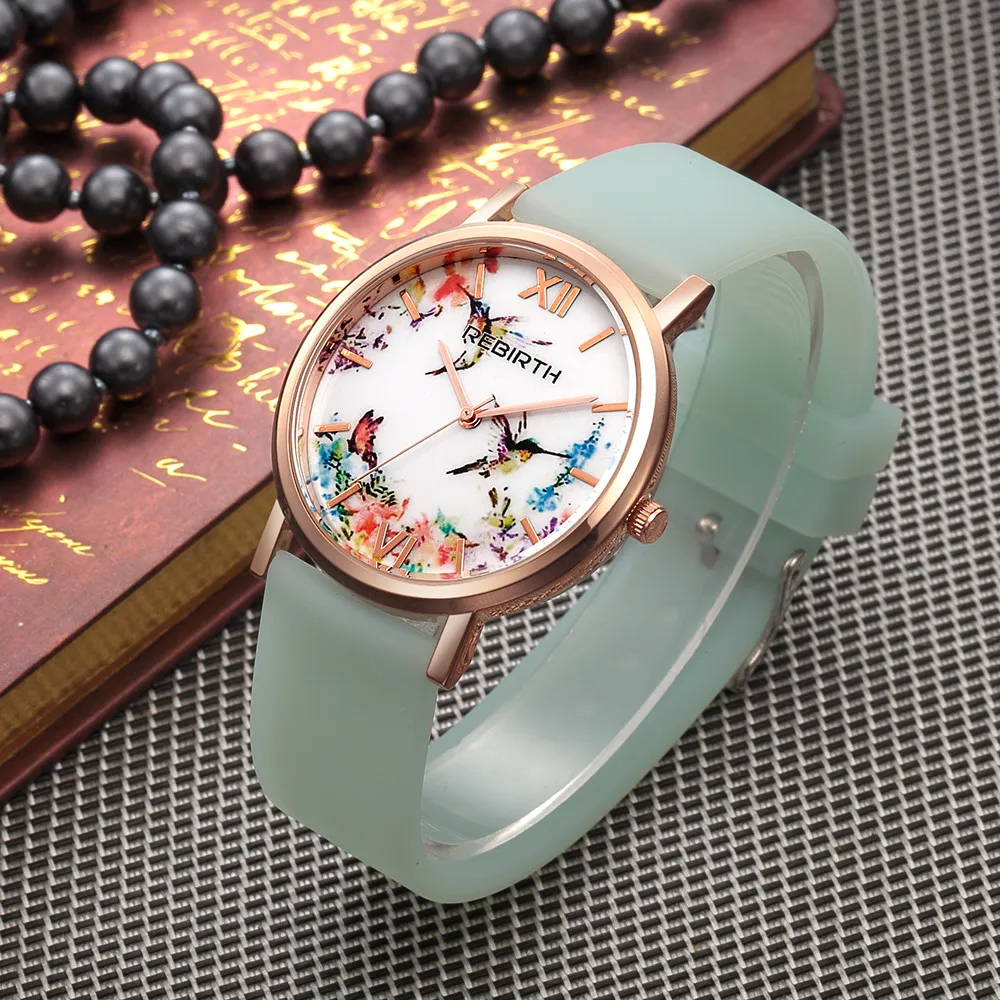 2017 Rose Gold Women Watches Luxury Brand Silicone Strap Watch Ladies ...