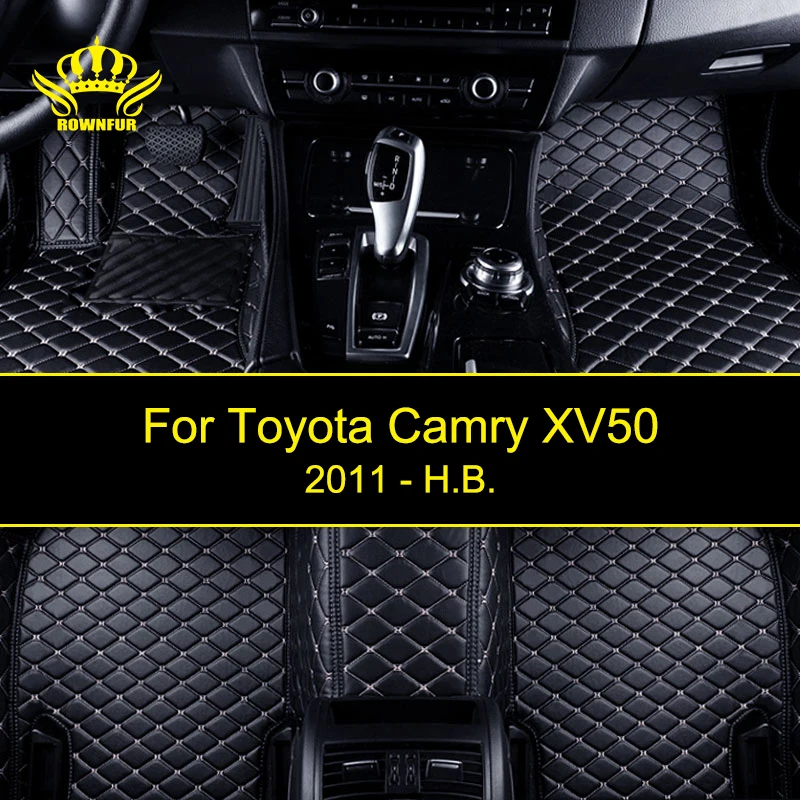 

ROWNFUR Waterproof Car Floor Mats For Toyota Camry XV50 Custom Leather Floor Mat Car-styling Interior Car Carpet Mat