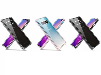 

Shockproof Hard Acrylic PC Case For Iphone XS MAX X XS XR 8 7 6 Galaxy S10 Plus Soft TPU Four Corners Transparent 80PCS