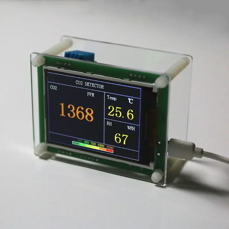 Автомобильный домашний цифровой CO2 измеритель углекислого газа детектор воздуха тестер монитор внутренний/открытый CO2 Температура Влажность анализатор газа