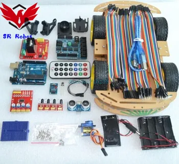 

Multi-Function 4WD Robot Car Chassis Kit With Ultrasonic Module For UNO R3 MEGA328P Assemble Starter Suit DIY RC Toy Obstancel