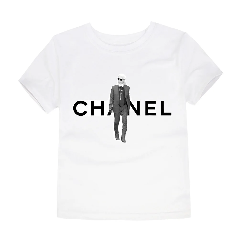 

Karl Lagerfeld T Shirt kids Unisex couple boys girl graphic cat animal print T-Shirt Vogue bts tshirt femme streetwear Tee Shirt