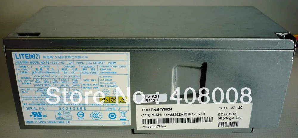 LOT of 5 Lenovo ThinkCentre M71 M81 M91 AcBel LiteOn 240W Power Supply 54Y8846