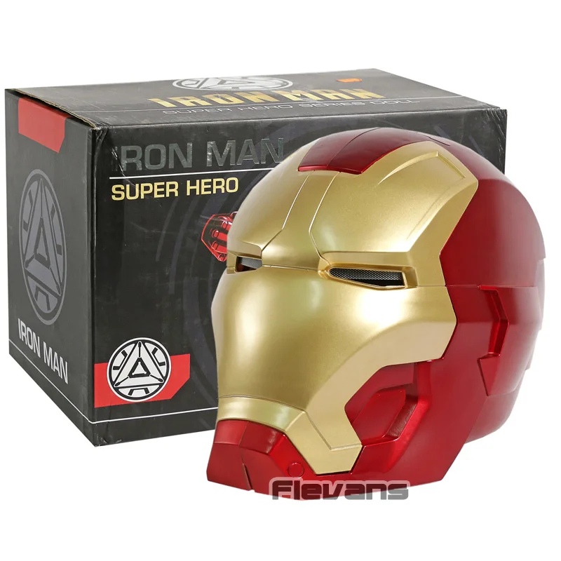 

Marvel Iron Man Cosplay Helmet Mask with LED Light for Child PVC Figure Collectible Model Toy