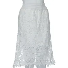 Для женщин модные эластичные кружева колено-Длина Высокая Талия Вечерние юбка 3,01