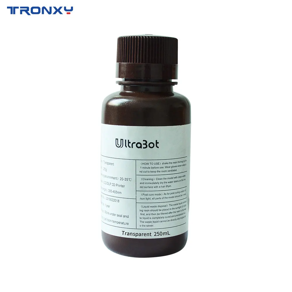

ULTRABOT Photon 405nm Resin for Photon 3D Printer LCD UV Sensitive Resin 250g Liquid Printing Material Photosensitive Uv Resin