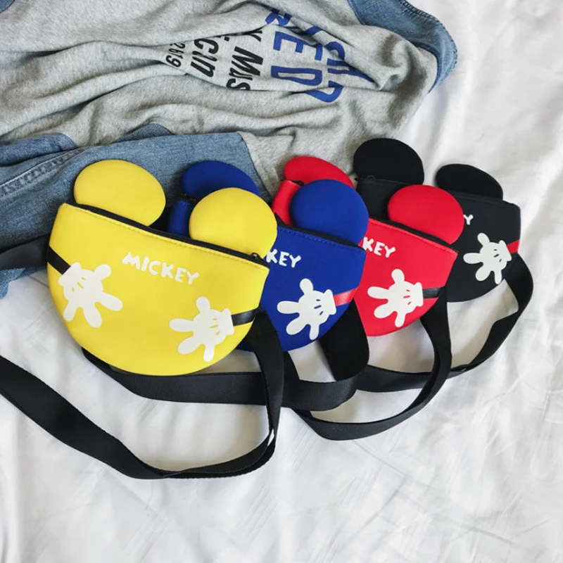 Детский рюкзак на плечо Disney Kids сумка мессенджер с милым бантом и рисунком Микки