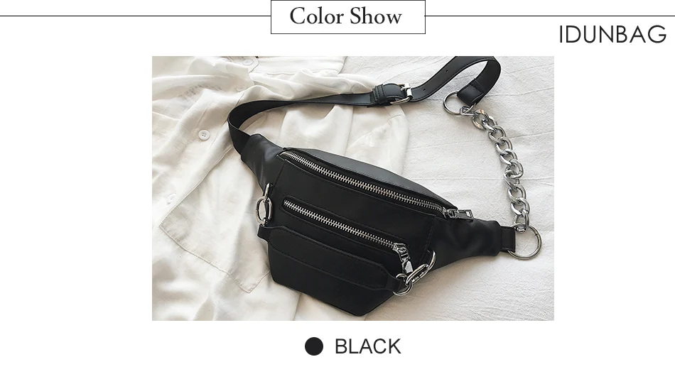 IDUNBAG 2019 поясная сумка женская розовая поясная сумка на пояс роскошная кожаная сумка на грудь черный цвет новая мода высокое качество