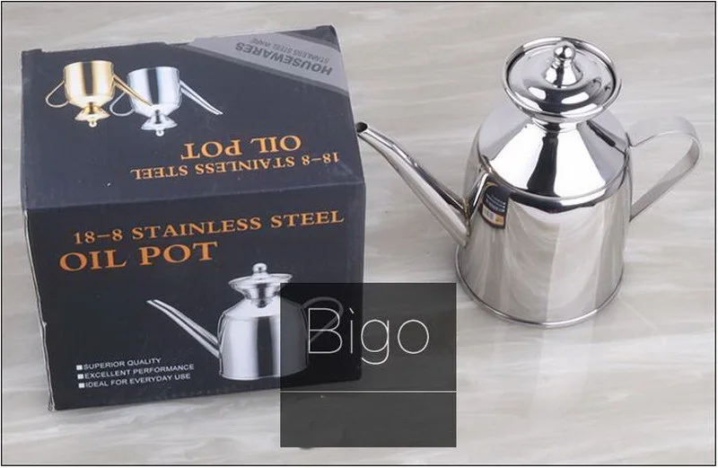 500ml Stainless steel oiler pourer kitchen tool vintage oil bottle soy sauce vinegar body oil bottle with spout