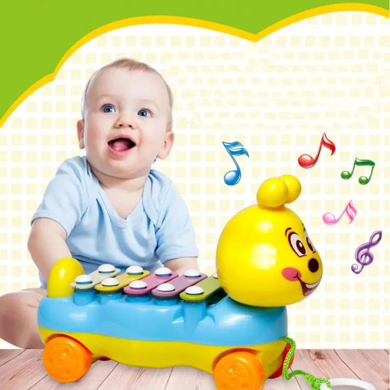 

2018 Kids Colorful Animal Pattern Hand Buggy Music Instruments Piano Baby Educational Toys