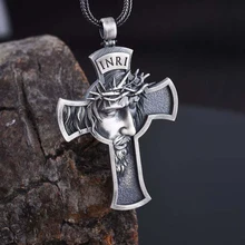 Cross Necklaces Gold Silver Jesus Christian Religion Pendant Necklace for Woman Man Special Festival stylish christian cross w eye style decoration pendant necklace silver