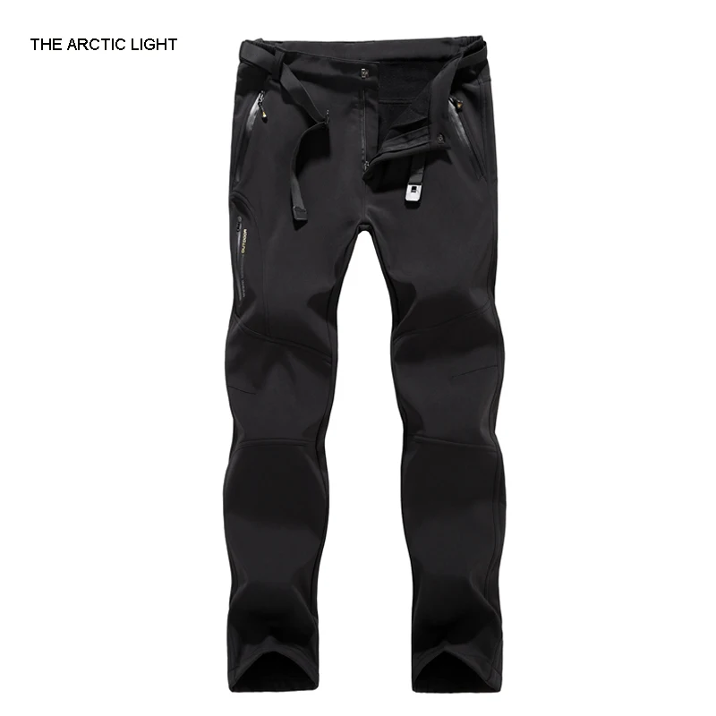 Los pantalones de senderismo de invierno luz ártica polar softshell pantalones hombres al aire libre impermeable montaña senderismo 3 colores