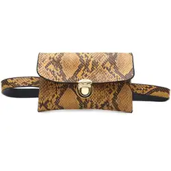 Модная сумка на пояс со змеиным узором, карман для женщин, женский пояс из полиуретановой кожи пояс в стиле ретро, сумка для телефона