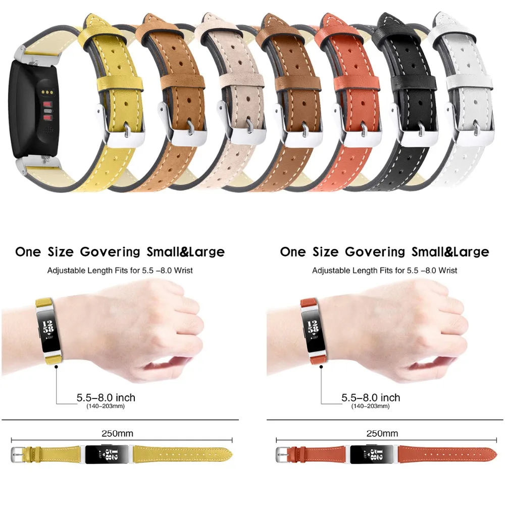 Для Fitbit inspire/inspire HR кожаный ремешок аксессуары для inspire подходит 5 5-8 0 дюймовых