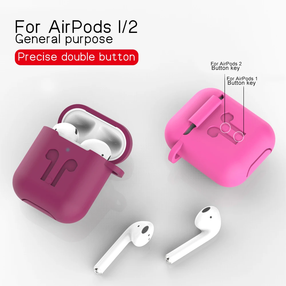 

Thick silicone Anti-fall Case For Air pods 1 For AirPod 2 Earphone Protective Cover Soft Skin Accessories Thicken Earphone Shell