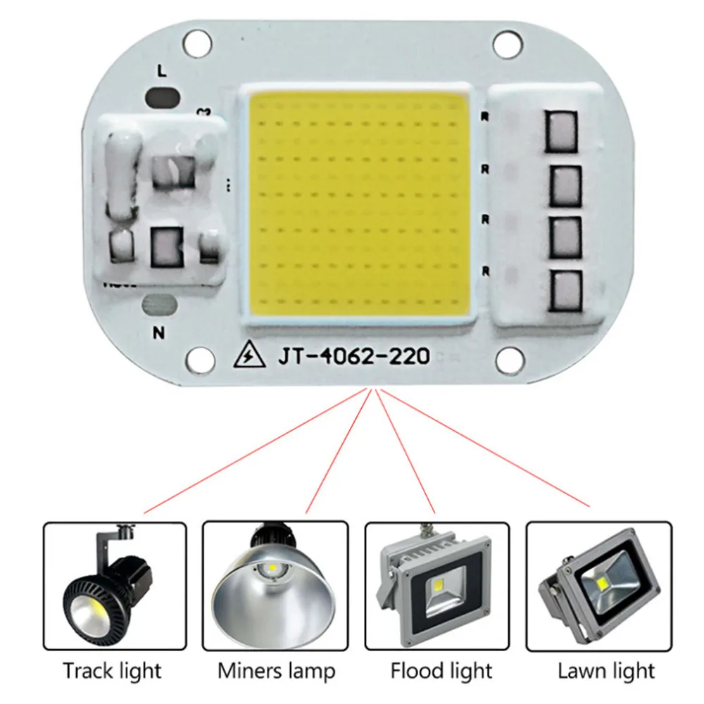 Светодиодный COB IC 50 Вт красный, синий, зеленый, желтый, розовый AC 220 В 380 нм Smart IC 50 Вт высокой мощности Драйвер IC светильник с бусинами лампа чип для прожектора светильник