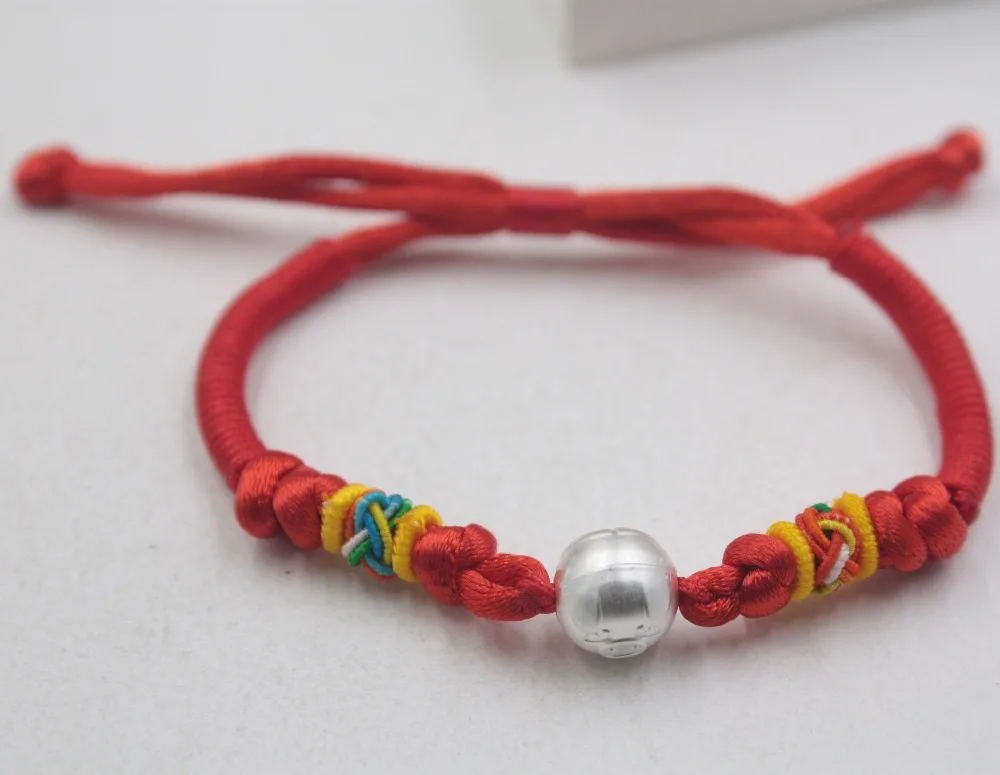 

Sterling Silver S925 Bracelet loving Pig Red Rope Knitted Weaving Color for Women Men Fashion 6.3inchL Luck Pig Year 2019