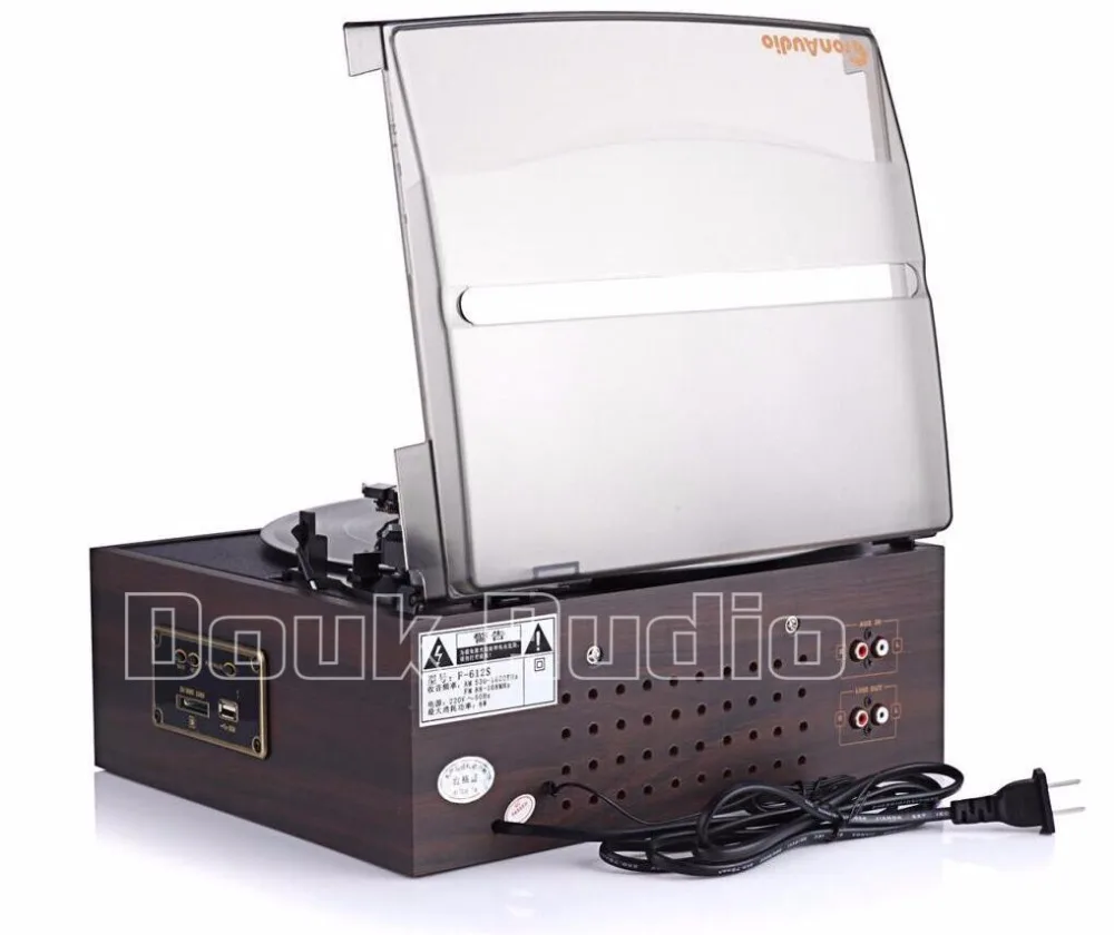 Виниловая проигрыватель для звукозаписи Douk Audio Bluetooth AUX AM FM радио USB SD MMC 220 В|turntable