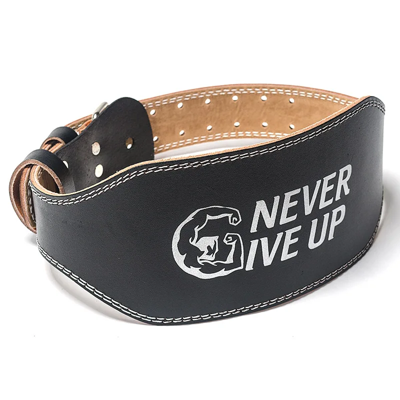 

NO PAIN NO GAIN Weightlifting Belt Cowhide Leather Protection 15CM Fitness Thicker Training Squats Powerlifting Weight A15YD