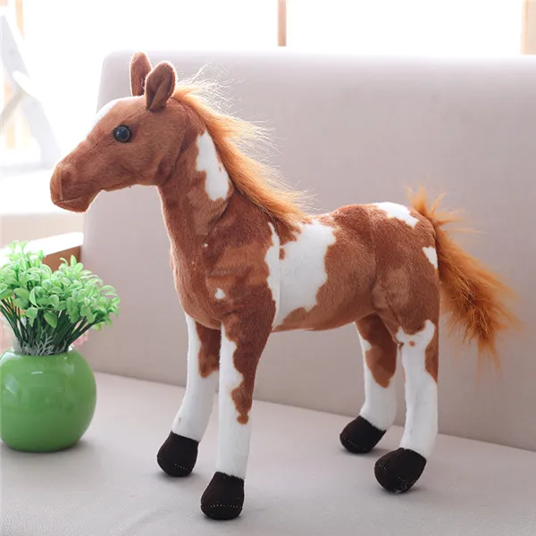 Giant 60 75cm Simulation Horse Plush Toys Cute Stuffed Animal Doll Soft