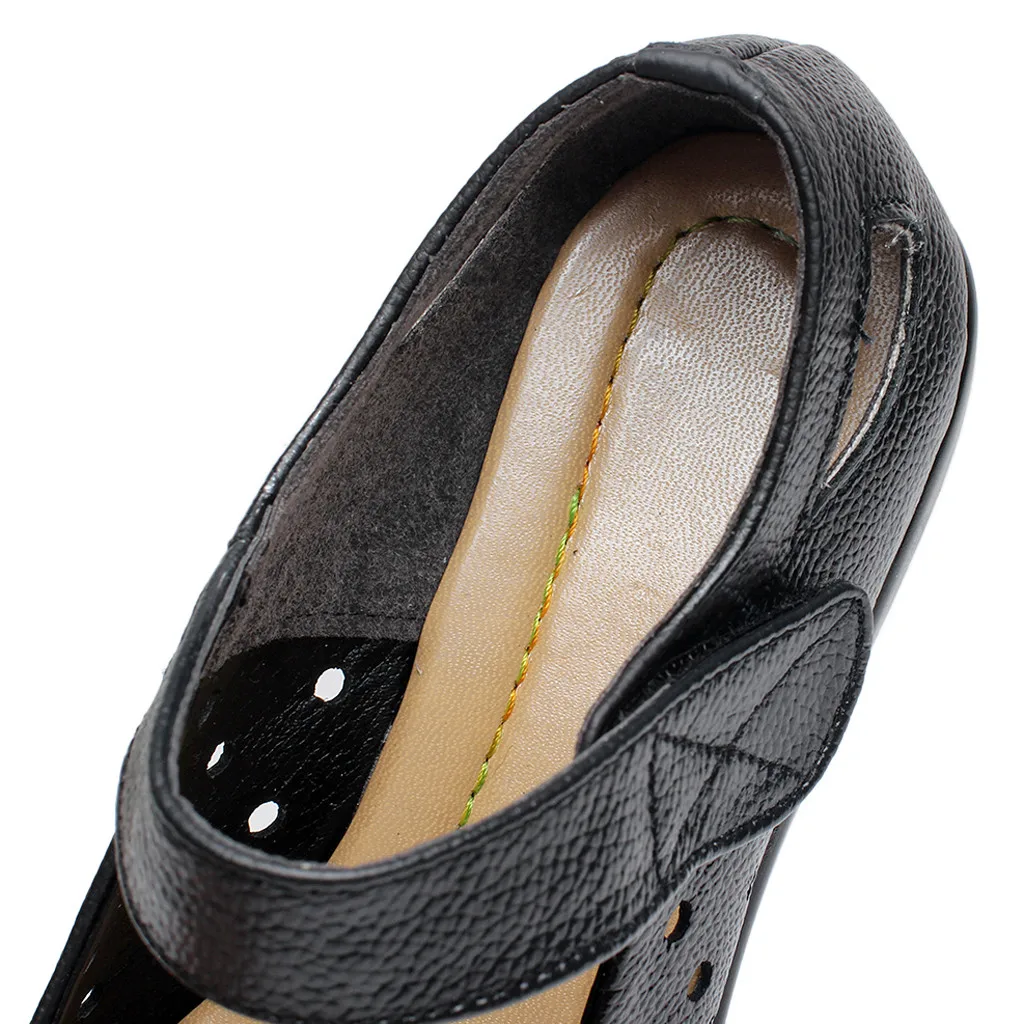 CHAMSGEND/Новые Летние повседневные сандалии для мамы на плоской подошве; кожаные туфли на плоской подошве с открытым носком; удобные уличные сандалии с открытым носком