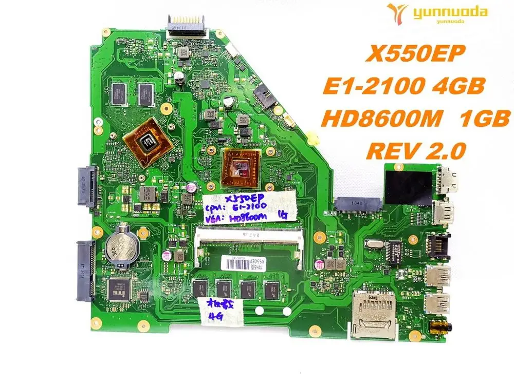  Original for ASUS X550EP laptop motherboard X550EP E1-2100 4GB HD8600M 1GB REV 2.0 tested good free
