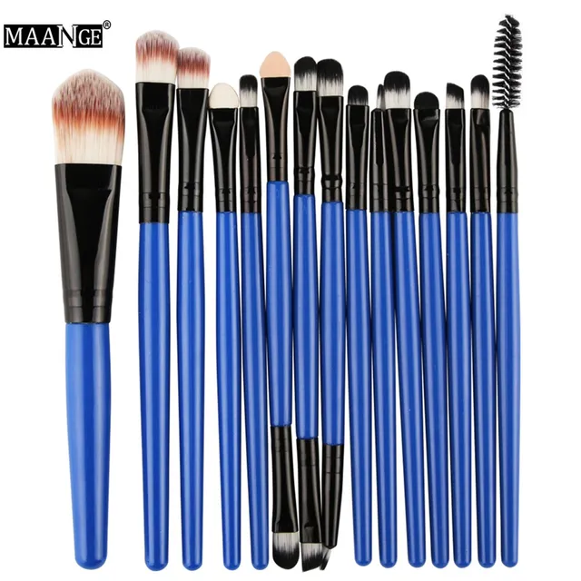 MAANGE Pro 15Pcs Makeup Brushes Set Eye Shadow Foundation Powder Eyeliner Eyelash Lip Make Up Brush Cosmetic Beauty Tool Kit Hot -