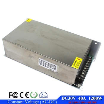 

Single Output DC Power Supply 30V 40A 1200w Led Driver Transformer 220V AC to DC30V Power Adapter for Stepper CNC CCTV